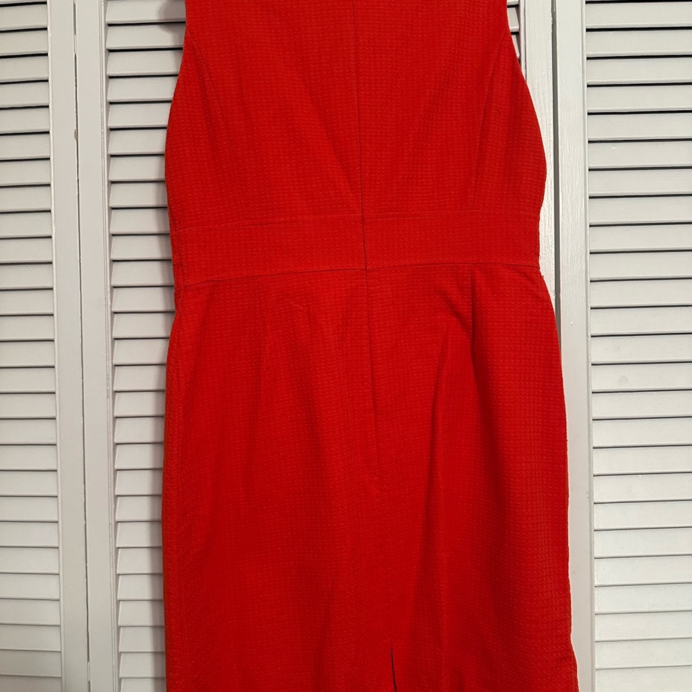 Elegant Tahari Orange/Red Sleeveless Dress - Picture 2 of 3
